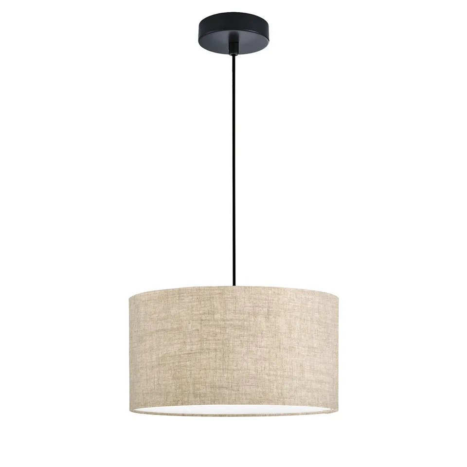 fischer-honsel-teramo-pendelleuchte-sandschwarz-leinen-sandfarben-d-38-cm-3x-e27 image 1