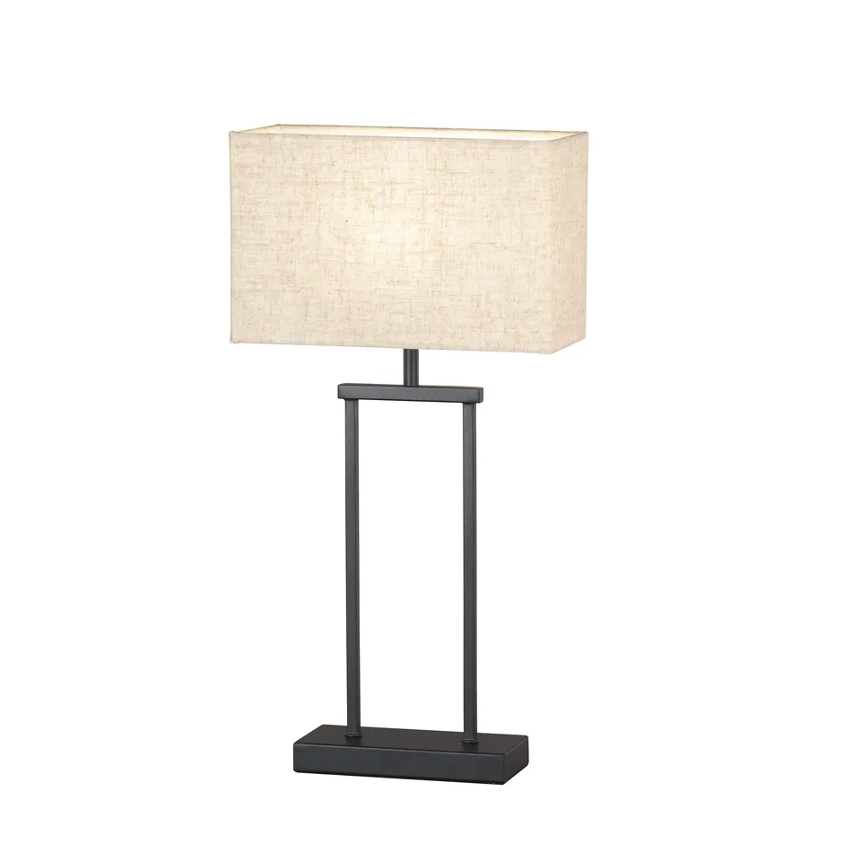 fischer-honsel-ann-tischleuchte-e27-sandschwarz-mit-schirm-sand-leinen-52-cm image 1