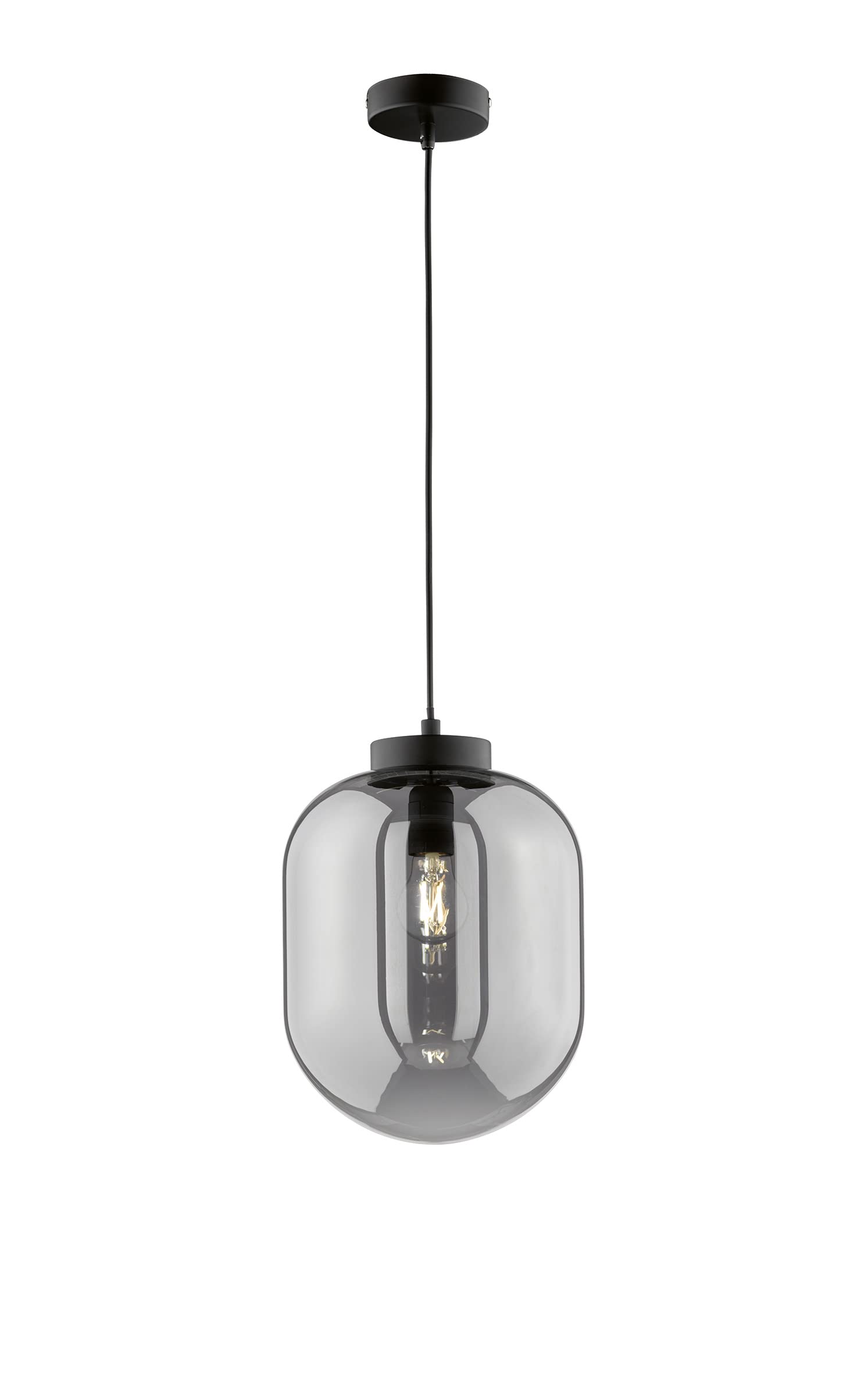 fischer-honsel-regi-60710-pendelleuchte-rauchglas-schwarz-matt-e27 image 1