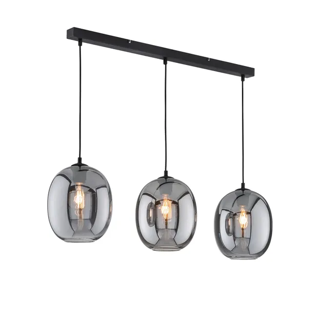 fischer-honsel-nayla-pendelleuchte-3-flammig-sandschwarz-rauchglas image 1