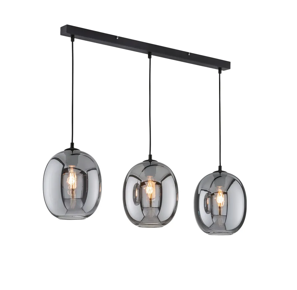 fischer-honsel-nayla-pendelleuchte-3-flammig-sandschwarz-rauchglas image 1