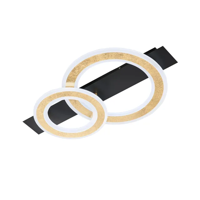 fischer-honsel-circle-led-deckenleuchte-sandschwarz-gold-61-cm-dimmbar-cct image 1