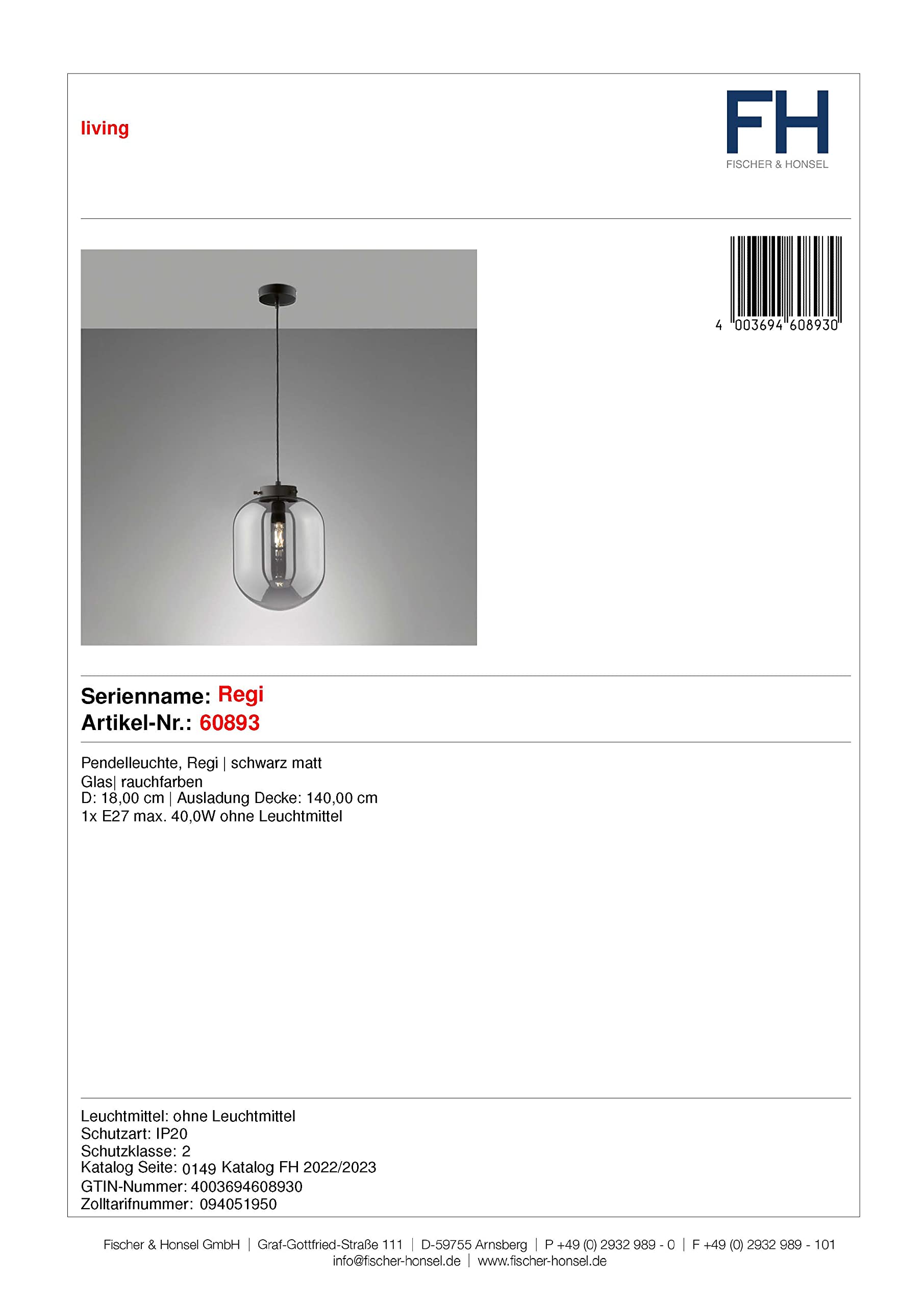 fischer-honsel-regi-pendelleuchte-schwarz-matt-rauchglas-e27 image 5