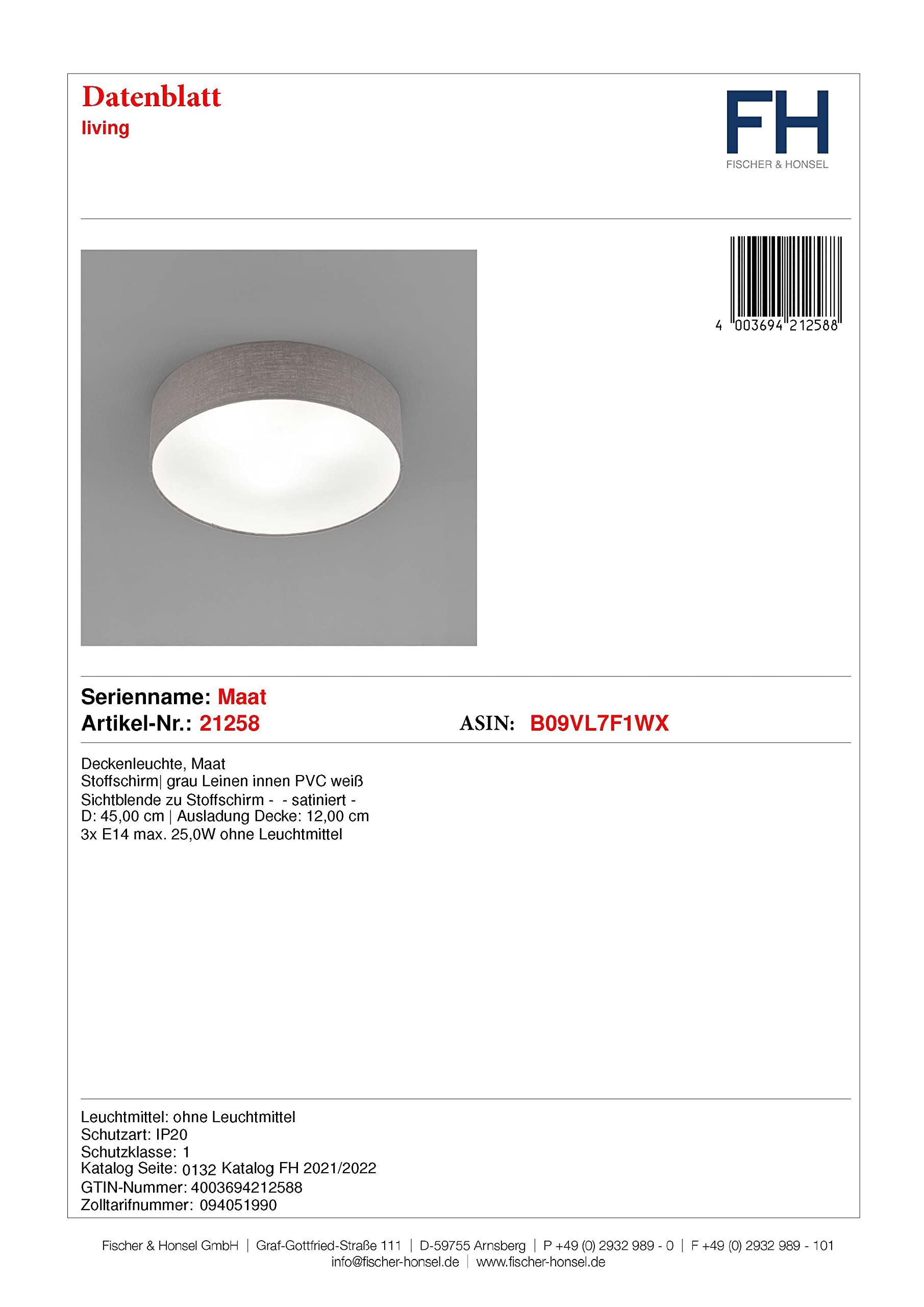 fischer-honsel-maat-pendelleuchte-3x-e14-grauer-leinenschirm image 7