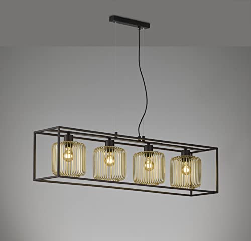 fischer-honsel-pendelleuchte-sandschwarz-gold-4x-e27 image 6
