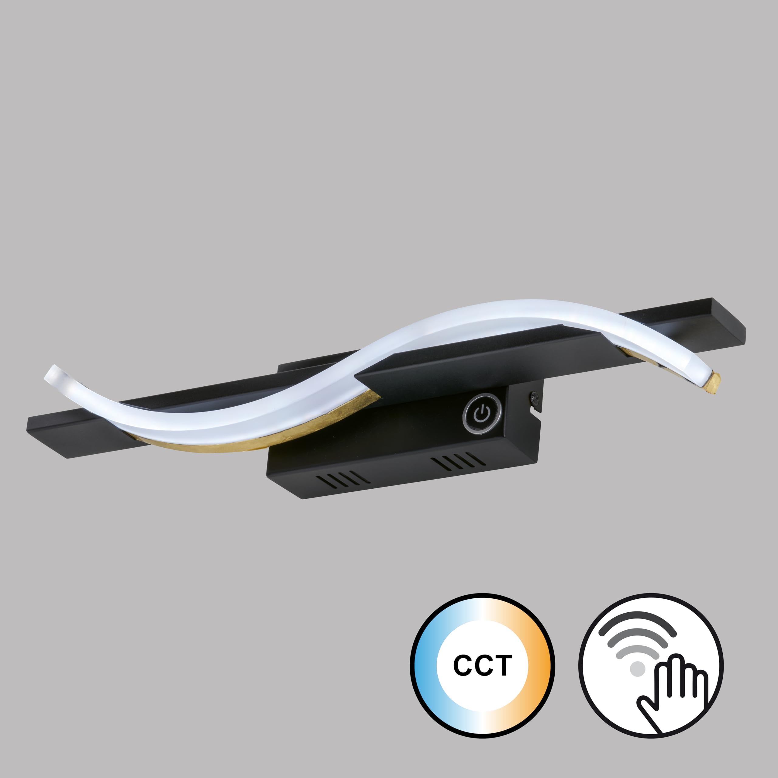 fischer-honsel-bridge-wandleuchte-schwarz-gold-dimmbar-cct-42-cm image 3