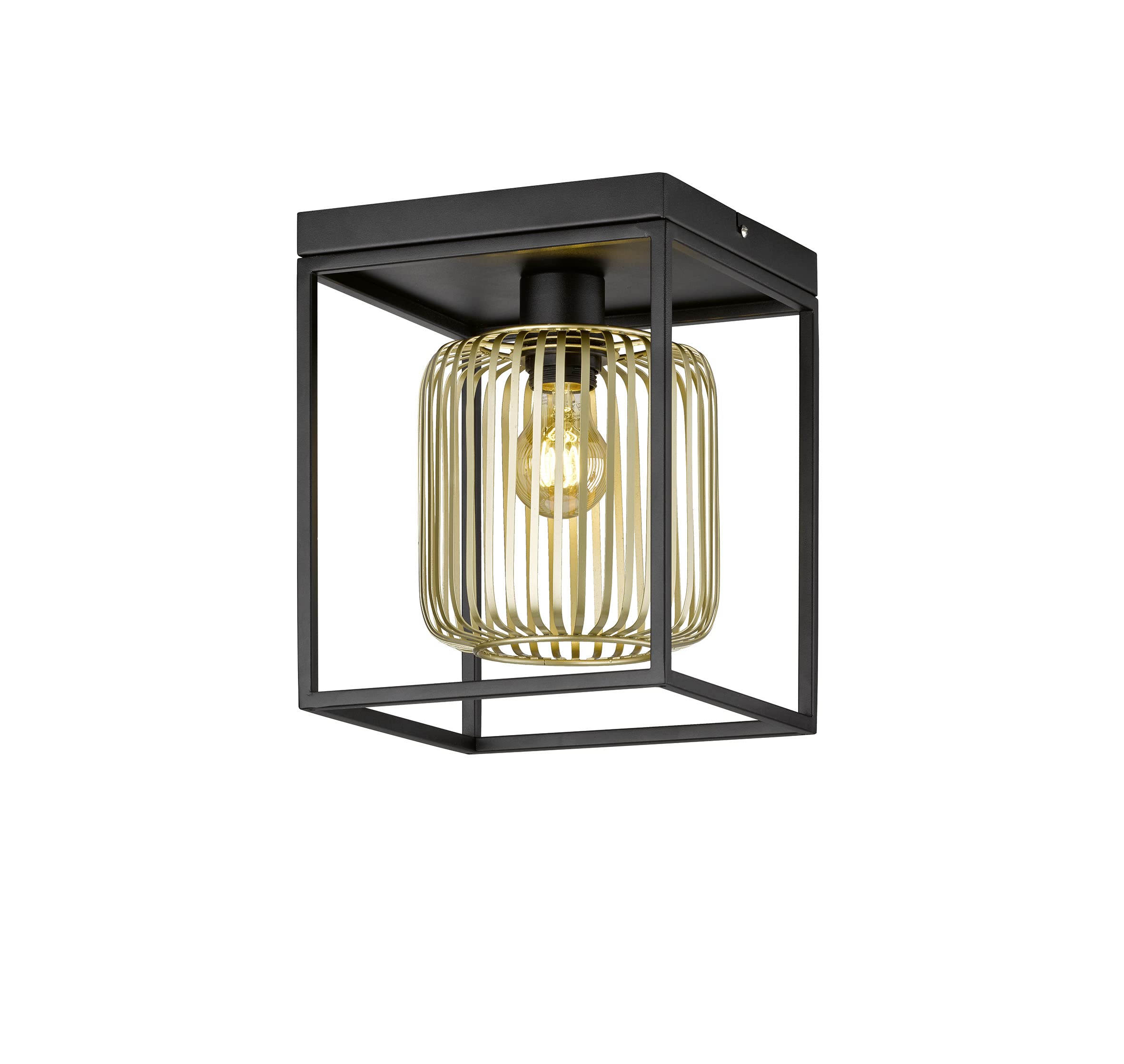 fischer-honsel-deckenleuchte-sandschwarz-gold-1x-e27 image 1