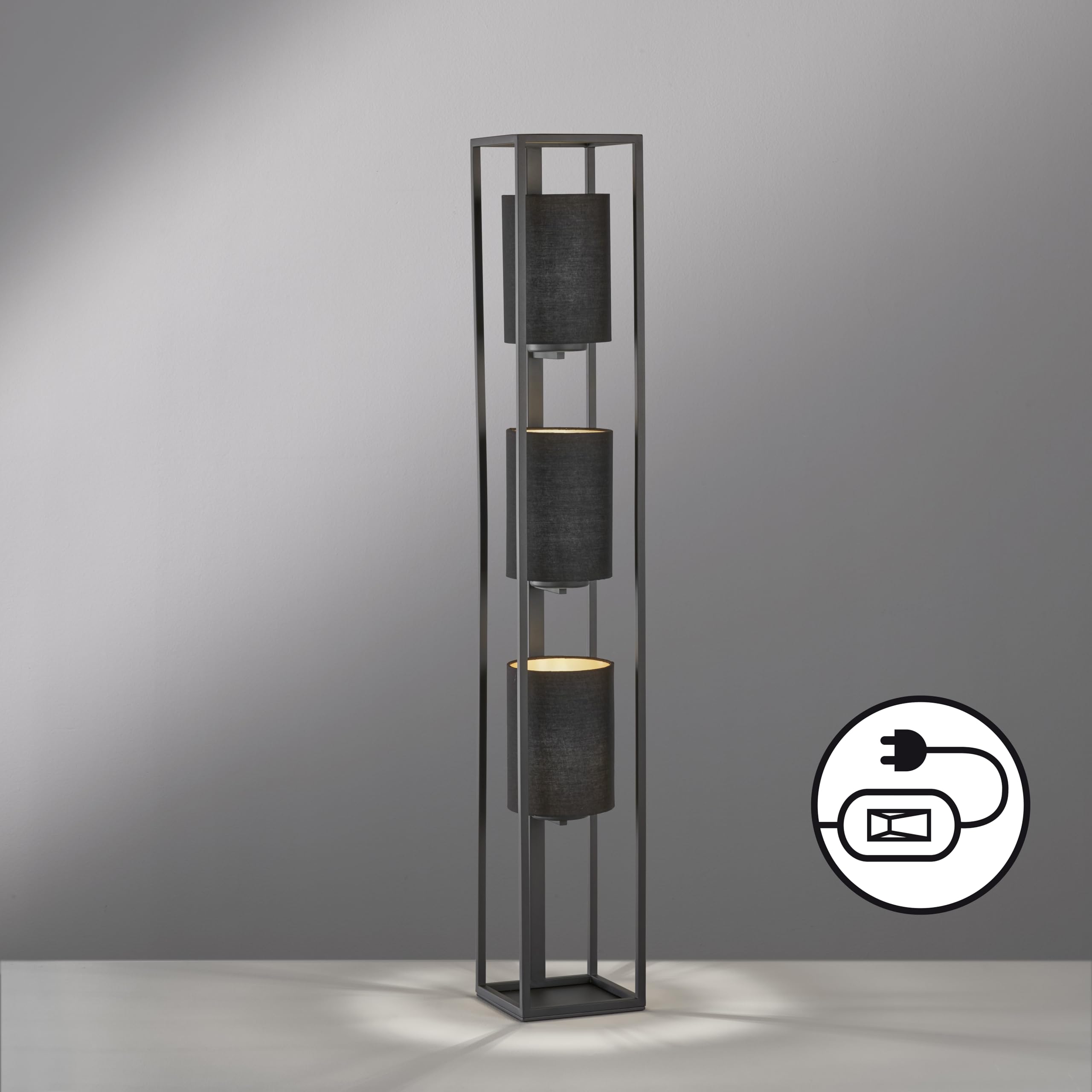 fischer-honsel-spenzer-stehleuchte-sandschwarz-130-cm-e27-stoffschirm image 2